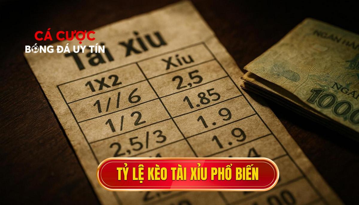 Các loại tỷ lệ kèo Tài xỉu phổ biến nhất hiện nay